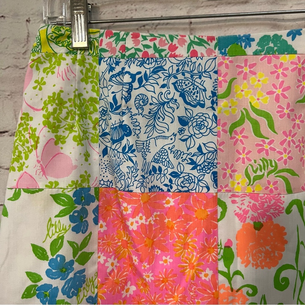 Vintage 70s Lilly Pulitzer Patchwork Midi Skirt Sz 10 Floral Bunnies Berries - Picture 14 of 16